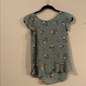LOFT Sleeveless blouse with flutter sleeve